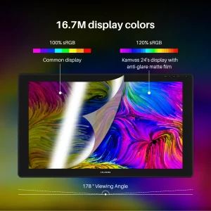 24 Graphics Tablet Monitor 23.8 Inch Film Pen Display with Stand Support PC