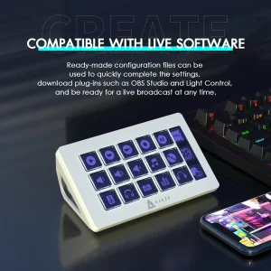 ATTACK SHARK x AJAZZ AKP153 STREAM DECK 15 Customisable Buttons Stream Deck With Versatile Side Screen