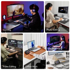 Keyboard 13 LCD Keys All Customizable for Gaming Boardcast Livestreaming Content Creation